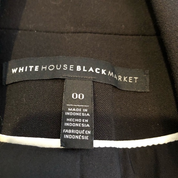 WHBM black button front eyelet trim blazer jacket size 00 - Picture 9 of 16